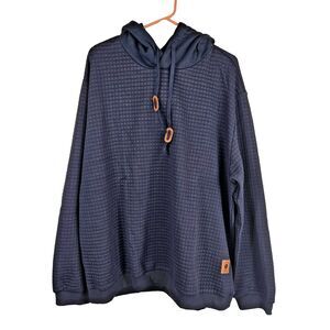 Coofandy Men's Size 3XL Blue Quilted Pullover Hoodie NWT